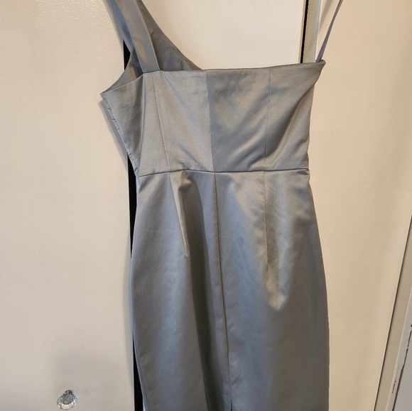 The Limited Silver/Grey Off The Shoulder Pleated Waist Evening Dress - Picture 7 of 13